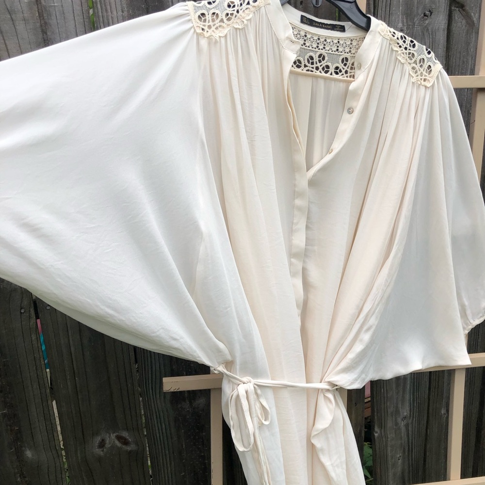 🛍️ Zara Wide Sleeve Loose Puff Sleeves Dress Small